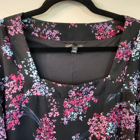Lane Bryant Black Floral Long Sleeve Blouse in Size 24 - Picture 6 of 9